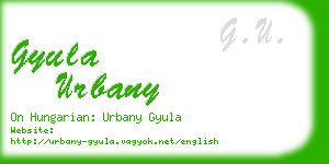 gyula urbany business card